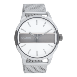 OOZOO Timepieces - Herren - Mesh-Armband - Silber/Weiß C11105